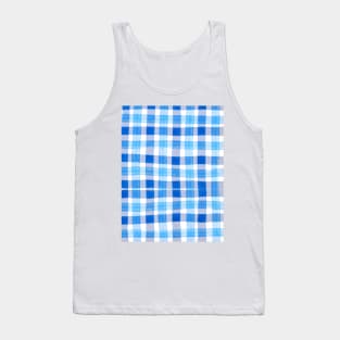 Blue and white gingham pattern Tank Top